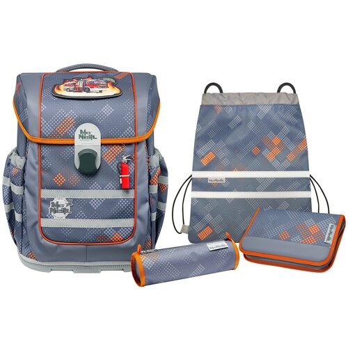 Ранец школьный Ergo Complete с наполнением: 2 пенала, мешок для обуви, брелок, Германия, McNeill, 28.5x29x22см, 9648230000