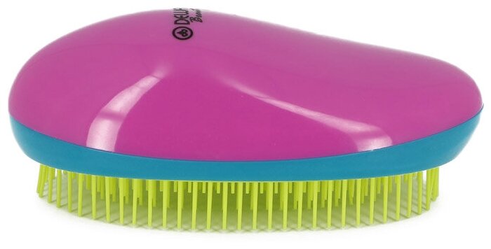 Dewal Beauty Щетка массажная, овальная, для легкого расчесывания волос, 12 x 8 х 4,5 см, пластик, цвет розовый-синий-желтый (DBT-02)