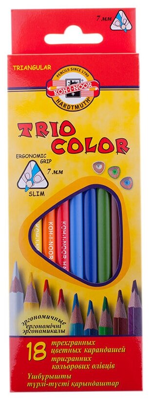 KOH-I-NOOR Карандаши цветные Triocolor 18 цветов (3133018004KS)