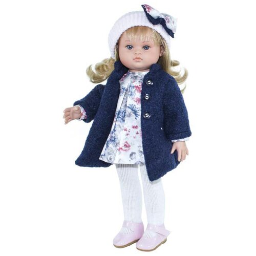 Кукла Lamagik Нэни в синем пальто и белой шапке, 42 см, 42015 синий/белый