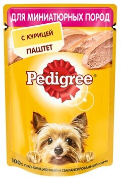 Pedigree Паучи для взрослых собак миниатюрных пород паштет с курицей 80г 1022266410245067 0,08 кг 43504 (2 шт)