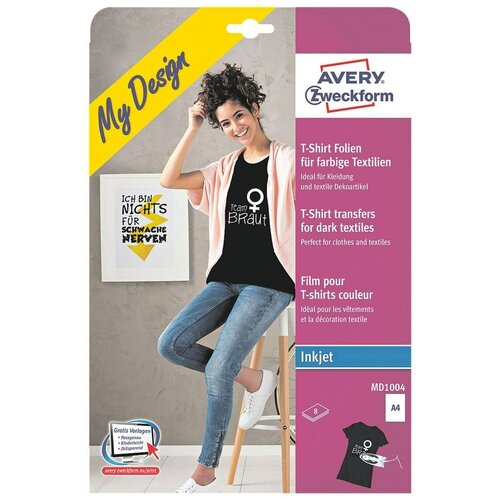 Пленка AVERY ZWECKFORM Zweckform для перевода на цветные и темные ткани, А4, 8 листов, IJ