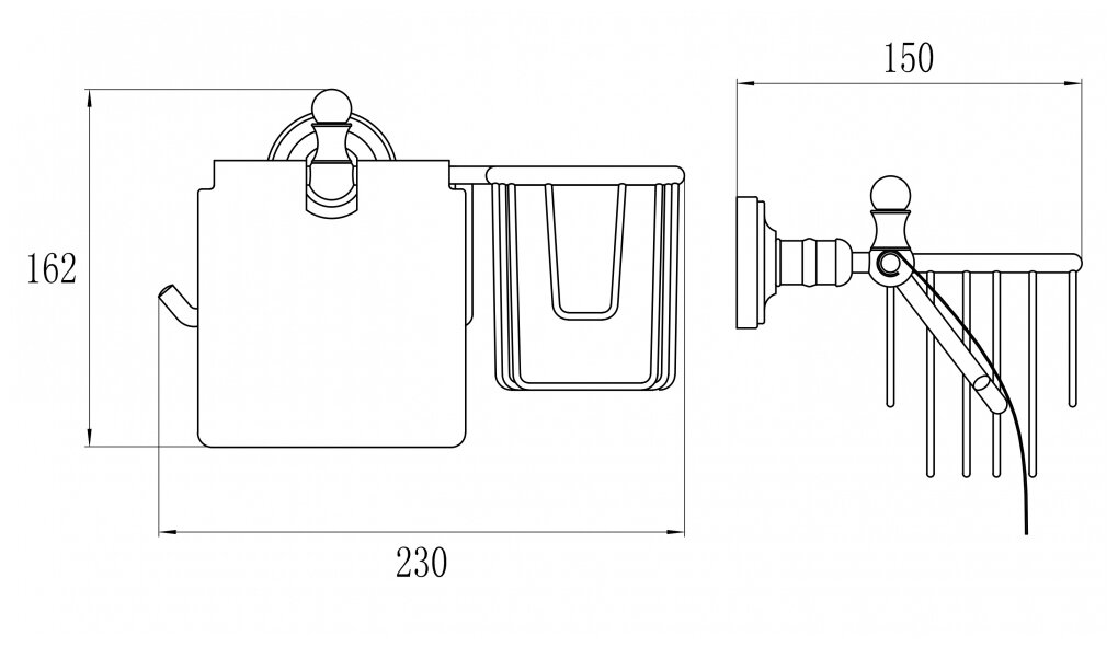 Держатель GANZER GZ-L 31031, 1 шт., хром, многоугольная форма - фотография № 3