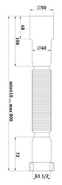 Сифон для кухонной мойки АНИ пласт K106, гофрированный без выпуска, 1 1/2"х40/50 мм. L 366-776 мм - фотография № 16