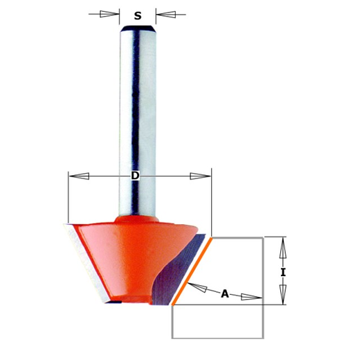 Фреза концевая CMT фасочная D=25,0 I=8,0 S=8,0 L=41,0 фреза cmt 718 079 11