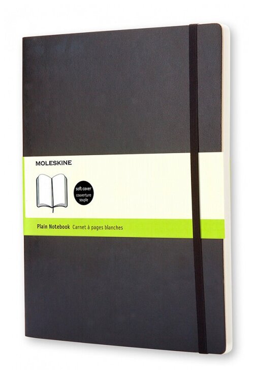 Записная книжка Moleskine Classic Soft (нелинованный), Хlarge (19х25 см), черный