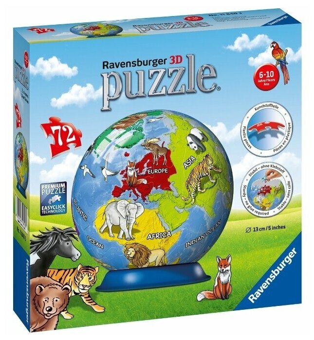 Пазл Ravensburger 3D Земной шар (11840), 72 дет, 131х13х13 см