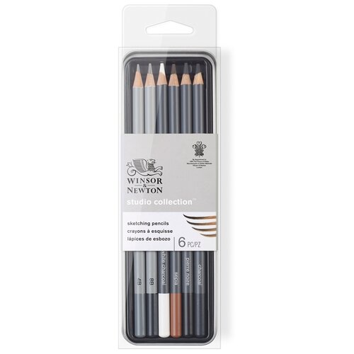 Winsor & Newton Набор чернографитных карандашей (490011) черный 6 шт.