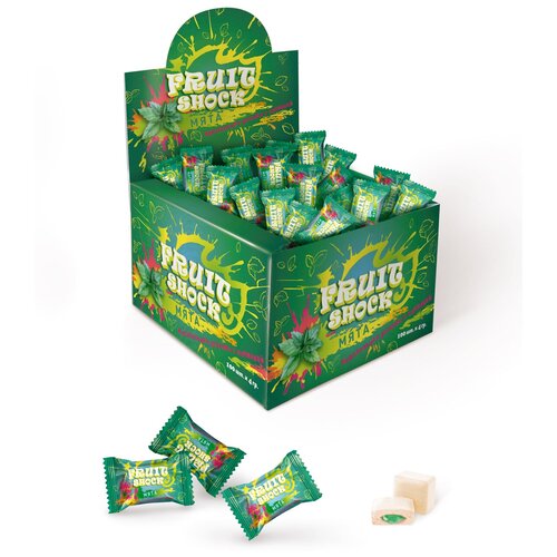 Жевательная резинка Fruit shock с начинкой мята, 4 г