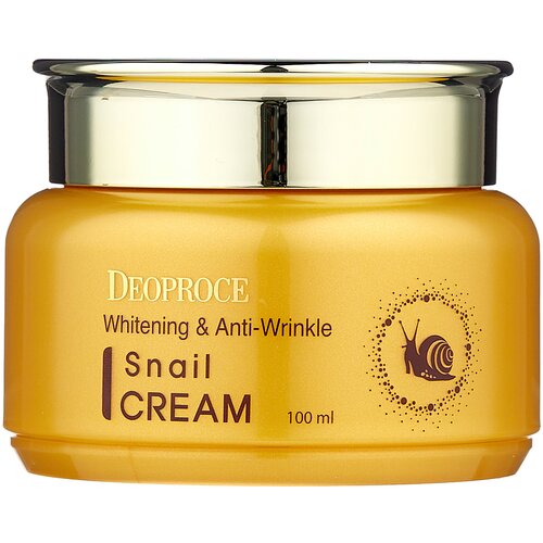 Deoproce Whitening And Anti-Wrinkle Snail Cream Крем для лица с экстрактом улитки, 100 мл deoproce лосьон whitening and anti wrinkle snail lotion 260 мл