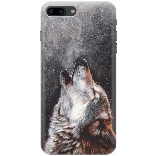 фото Gosso ультратонкий силиконовый чехол-накладка для apple iphone 8 plus / 7 plus с принтом "морозный волк"