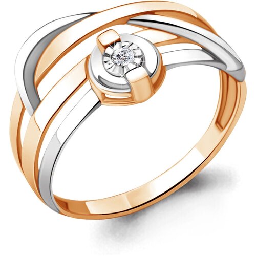 фото Золотое кольцо aquamarine 963080к с бриллиантом diamant-online