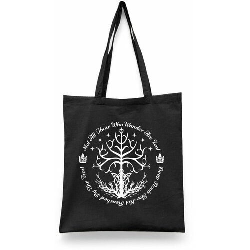 фото Сумка-шоппер унисекс каждому своё "властелин колец/хоббит/толкин" черная
