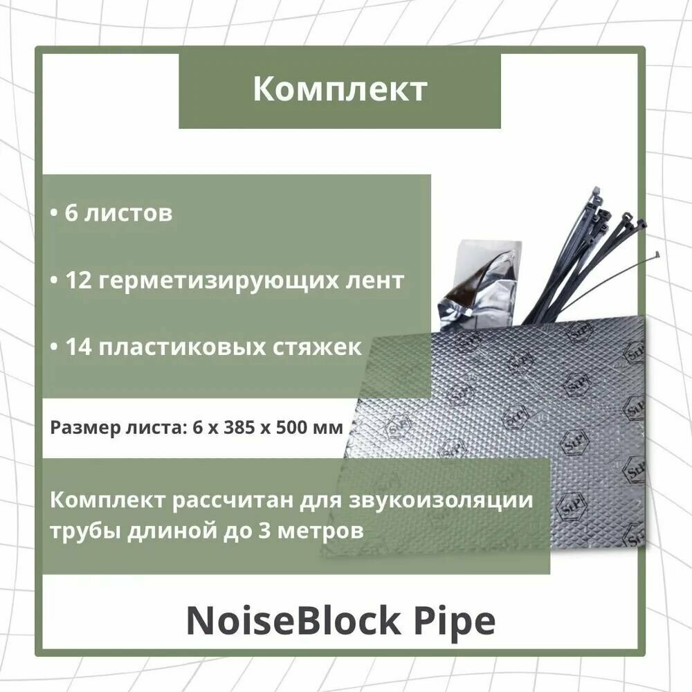 Звукоизоляция для канализационных труб StP NoiseBlock Pipe / Шумоизоляция для канализации