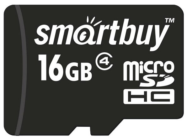 micro SDHC карта памяти Smartbuy 16GB Сlass 4 (с адаптером SD)