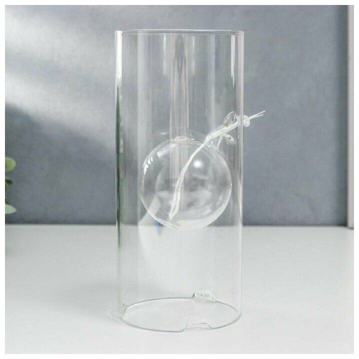 Подсвечник керосиновый стекло Цилиндр с шаром прозрачный 18 х 8 х 8 см - фотография № 5