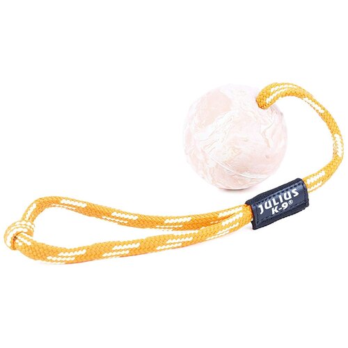 Мячик для собак JULIUS-K9 Мяч с ручкой 6см, резина белый/оранжевый