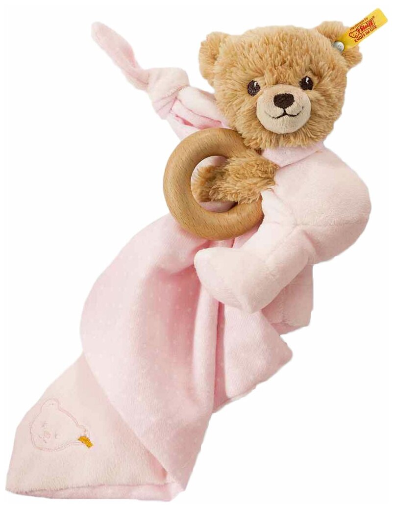 Мягкая игрушка Steiff Sleep Well Bear 3 in 1 Pink (Штайф Мишка Спи спокойно 3 в 1 розовый 16 см)