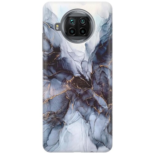 фото Cиликоновый чехол на xiaomi mi 10t lite / сяоми ми 10т лайт с принтом "черно-белый мрамор" gosso
