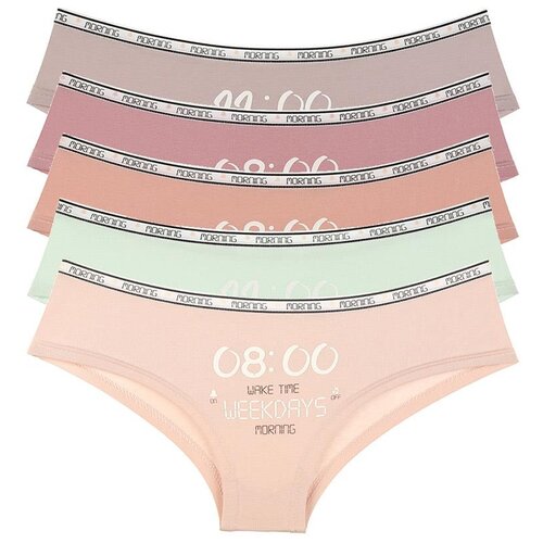 фото Donella набор трусов полушорты средней посадки с принтом, 5 шт., размер m, микс