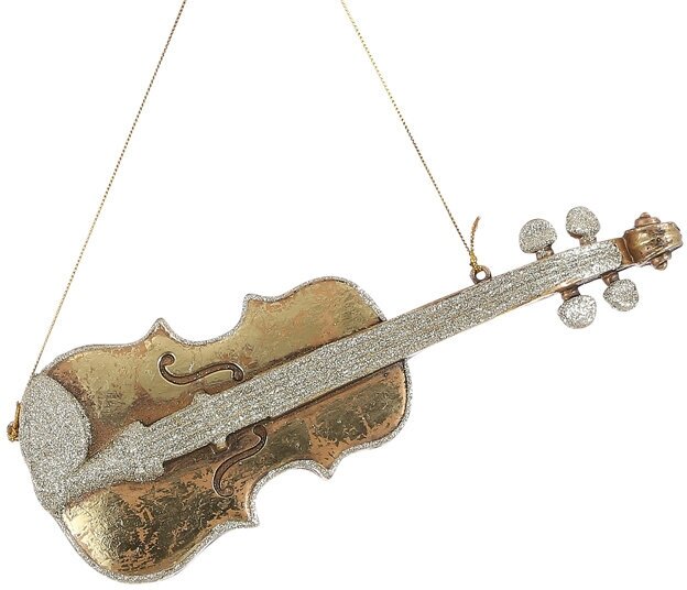 Noel Collection (Katherine’s Style) Елочная игрушка Золотая Скрипка - Нотки Электро-Свинга 26 см, подвеска 1100827