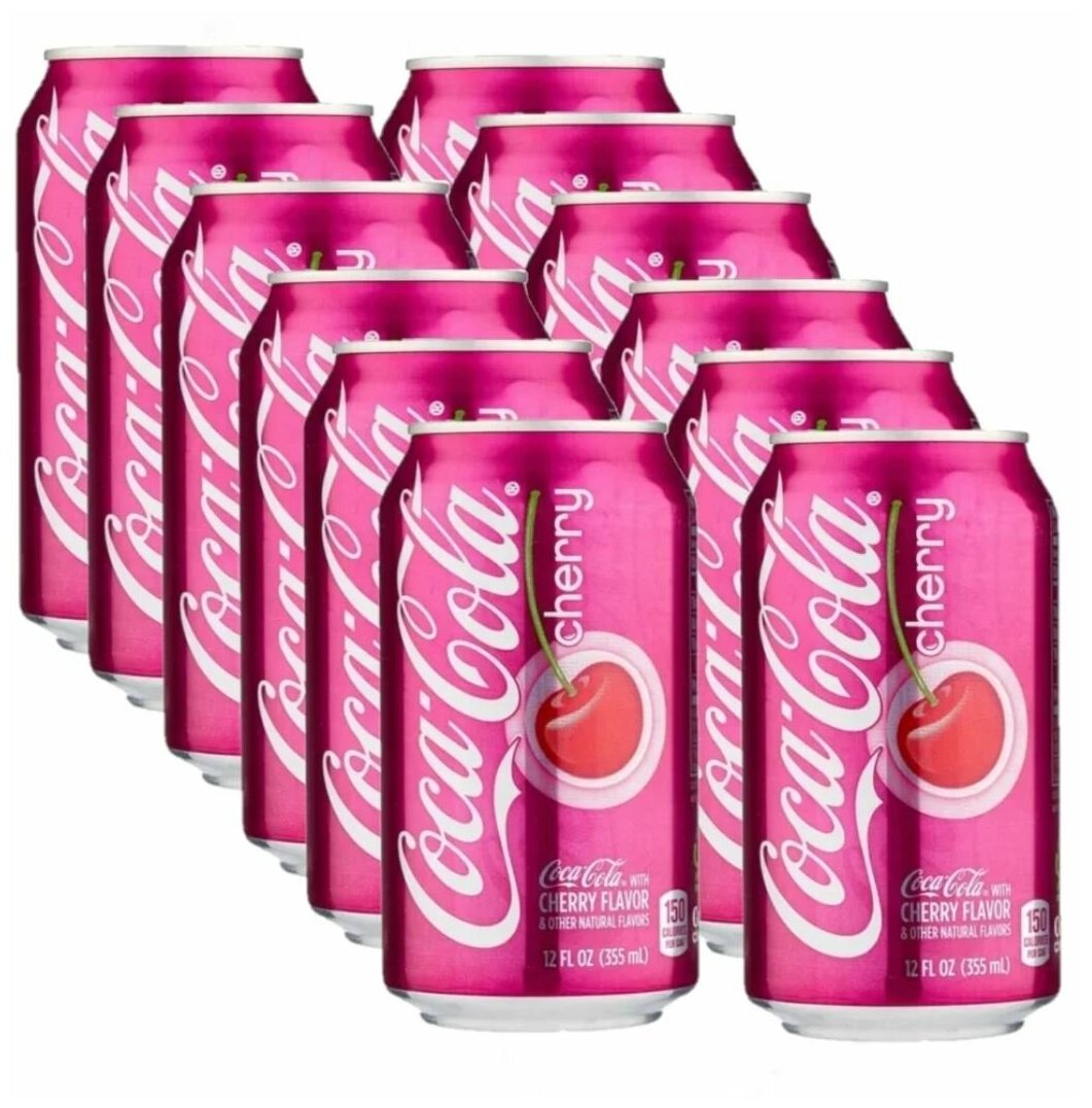 Газированный напиток Coca-Cola Cherry, США, 0.355 л, металлическая банка, 12 шт.