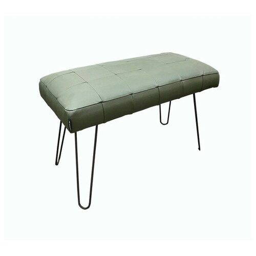 Банкетка Лейд 800*400 натуральная кожа, цвет зеленый №1