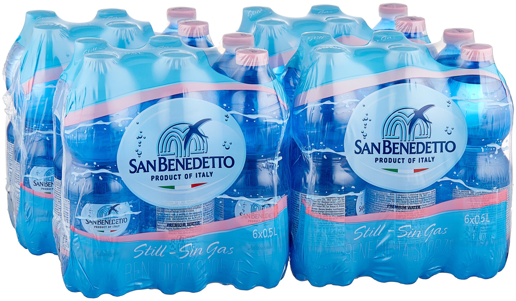 Минеральная вода San Benedetto / Сан Бенедетто негазированная ПЭТ 0.5 л (24 штук)