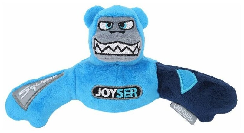 Игрушка для собак JOYSER Squad mini Медведь J-Bear с пищалкой S/M голубой, 19 см - фотография № 5