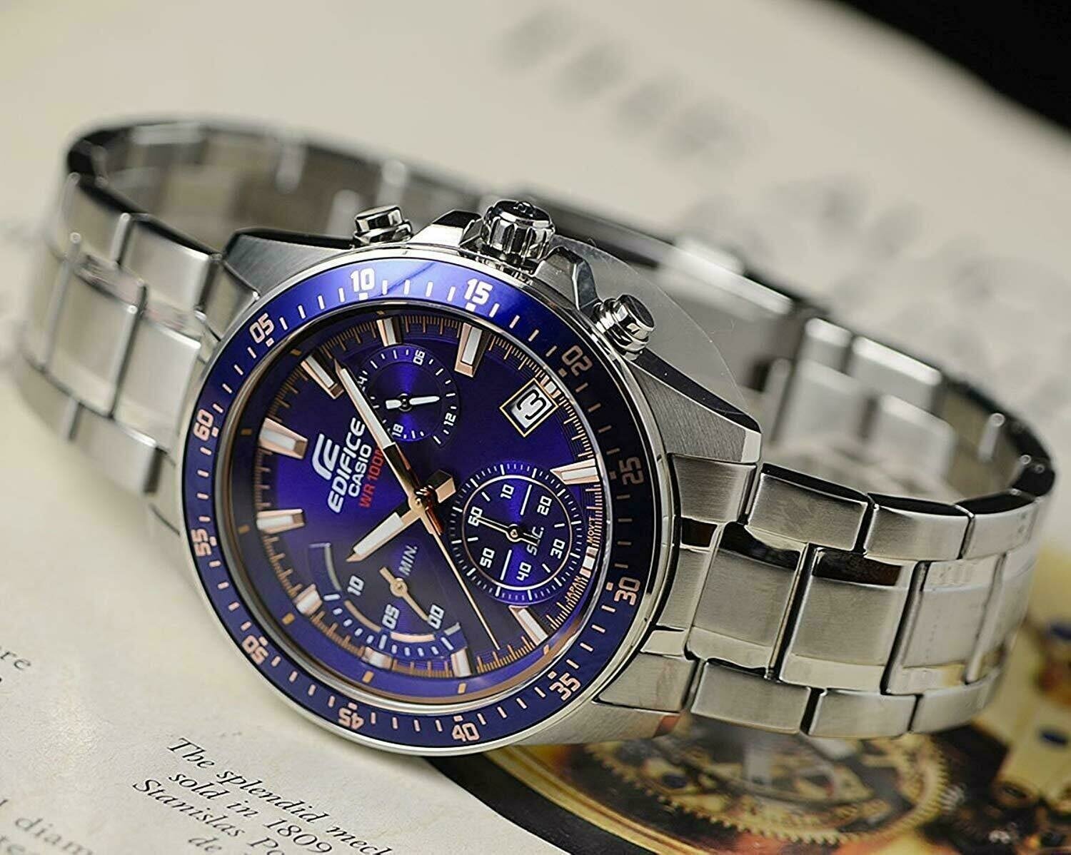 Наручные часы CASIO EFV-540D-1A2, черный, синий — купить в интернет ...