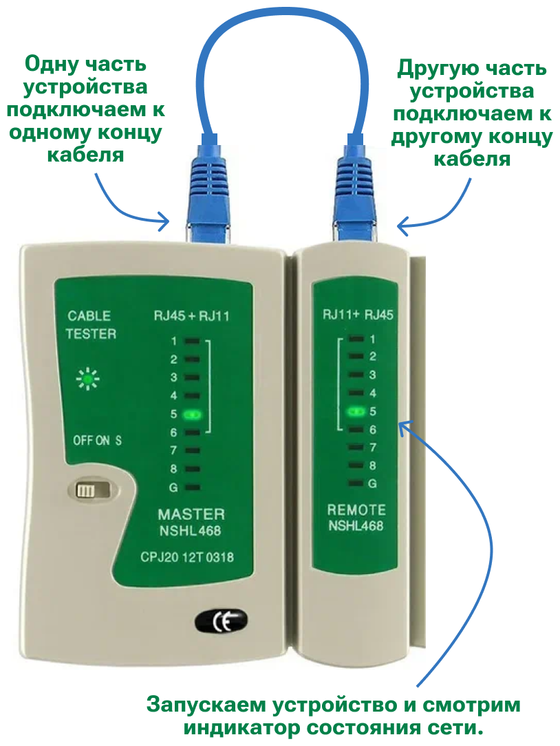 Тестер сетевого кабеля RJ-45, RJ-12/ LiZi - фотография № 12