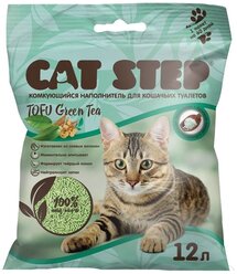 Комкующийся наполнитель Cat Step Tofu Green Tea растительный, 12 л 5.6 кг