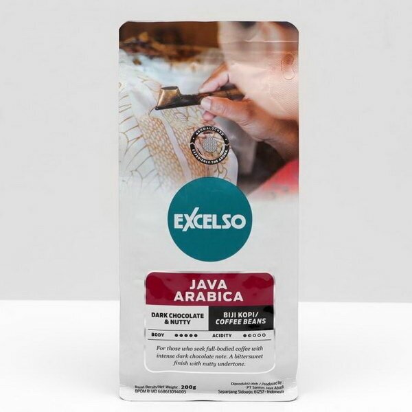 Кофе обжаренный в зерне Excelso Java Arabica 200g
