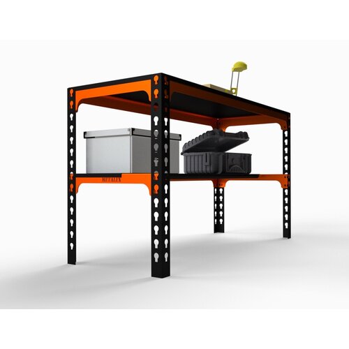 Стол металлический Metalex 750х1100х400 оранжево-чёрный