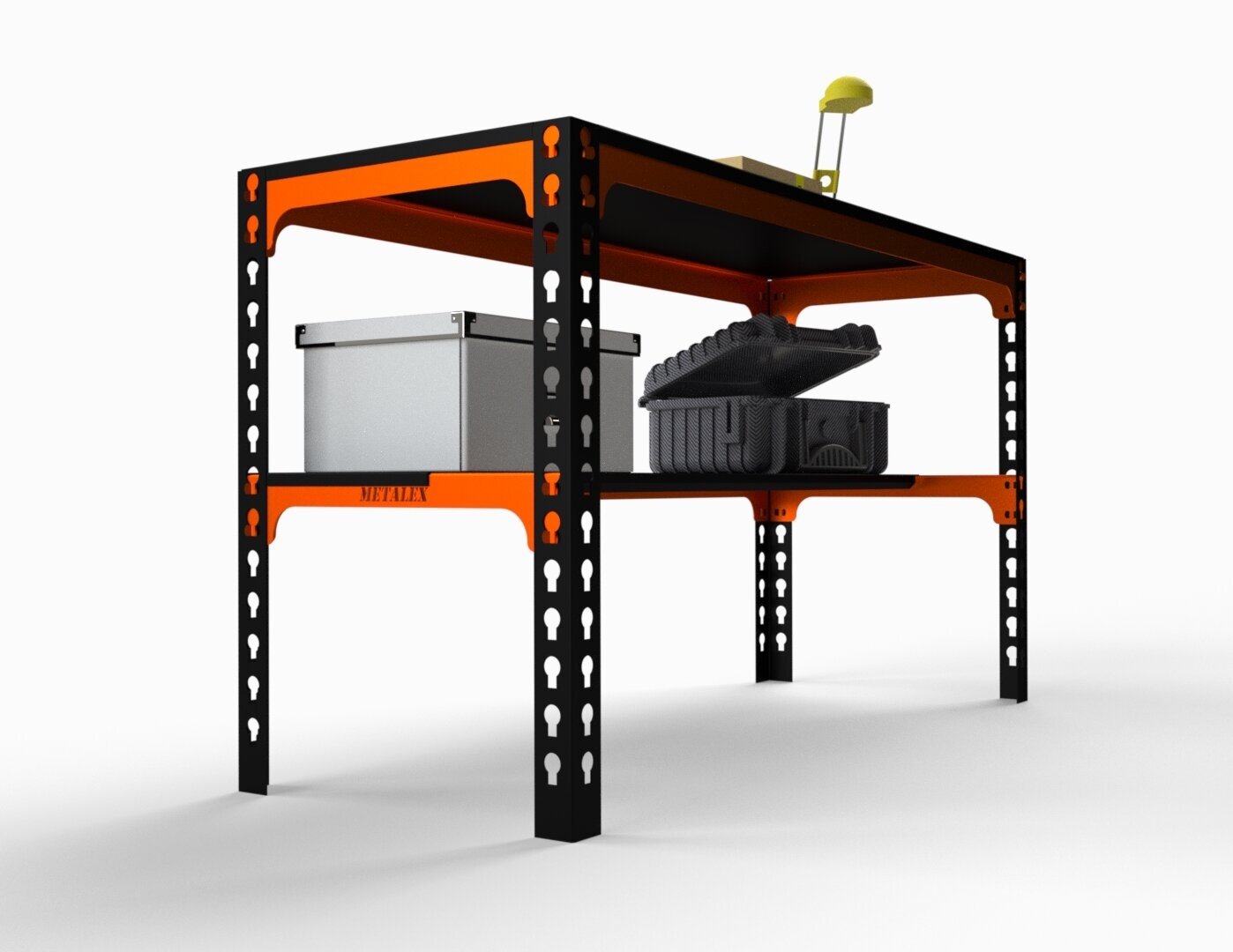 Стол металлический Metalex 750х1000х600 оранжево-чёрный