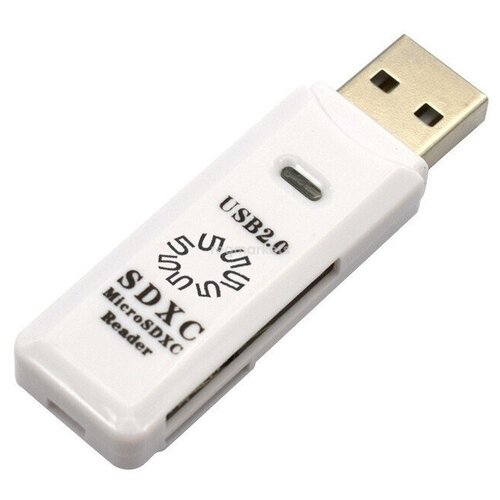 Карт-ридер 5bites USB 2.0 / SD / TF / USB Plug RE2-100WH картридер 5bites re2 100bl usb 2 0 sd tf microsd синий