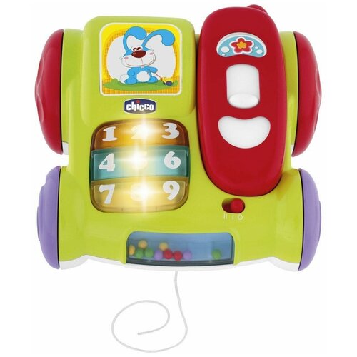 Развивающая игрушка Chicco музыкальная Телефон, зеленый/красный развивающая игрушка chicco детское радио белый зеленый красный