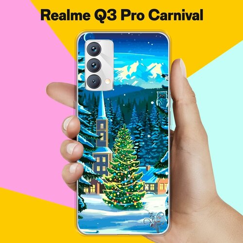 Силиконовый чехол на realme Q3 Pro Carnival Edition Елка / для Реалми Ку 3 Про Карнивал силиконовый чехол на realme q3 pro carnival edition новогодний узор для реалми ку 3 про карнивал