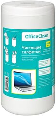 Салфетки чистящие влажные OfficeClean для мониторов всех типов, в тубе, 100 штук (248261)