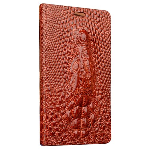 фото Чехол-книжка mypads premium для xiaomi mi 3 из натуральной кожи с объёмным 3d рельефом головы кожи крокодила роскошный эксклюзивный коричневый