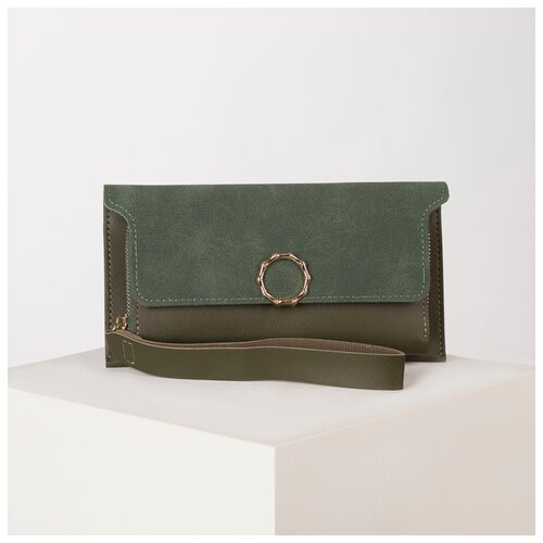 фото Кошелек жен тоня 06-01-01. 19*3*10,5 2 отд на молнии, д/карт, с ручкой, зеленый сима-ленд