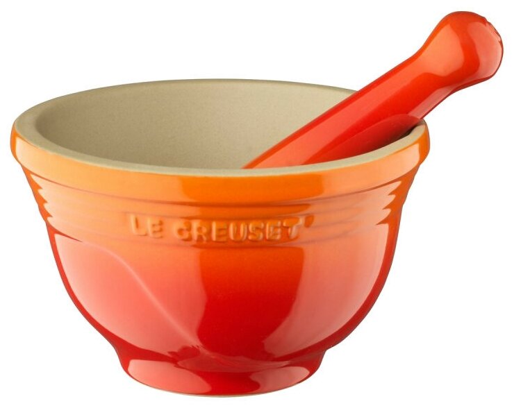 Ступка с пестиком 300 мл, материал керамика, цвет оранжевый, Le Creuset, 91003400090000