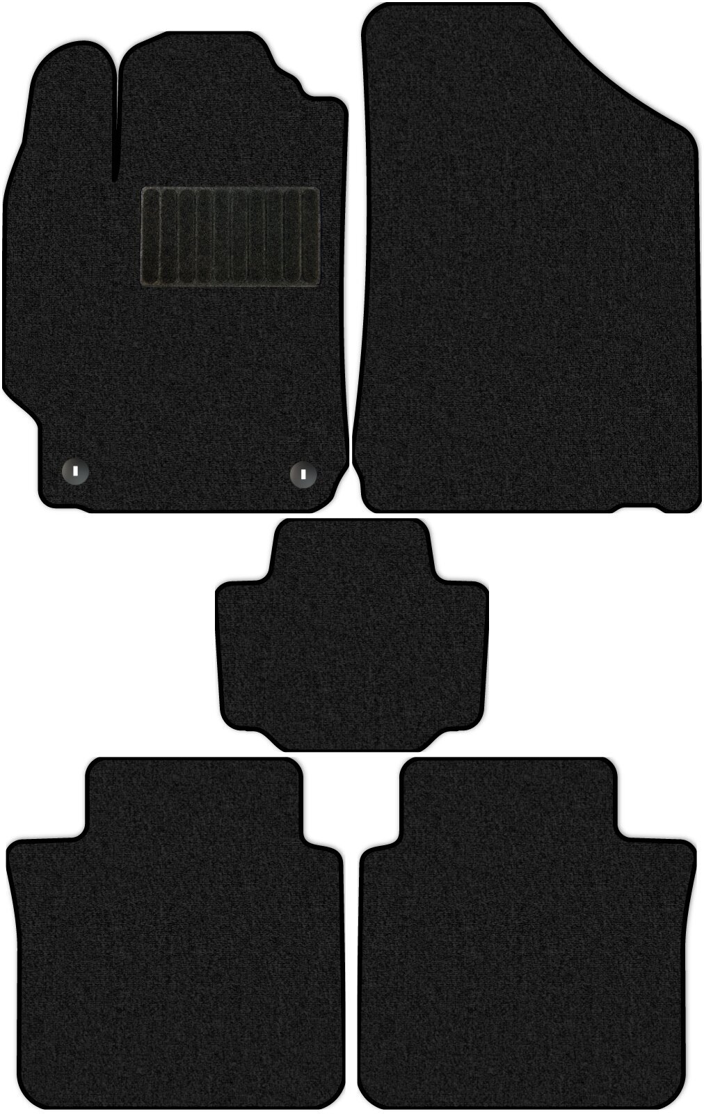 Коврики текстильные Allmone "Комфорт" для Toyota Camry 8 (XV55, XV50) 2011 - 2018, черные, 5шт. / Тойота Камри 8 / ворсовые / автоковрики в салон