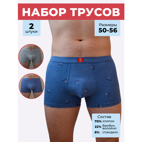 Комплект мужских трусов VERICOH боксеры 2XL(52). Серый. Голубой. 2 шт.