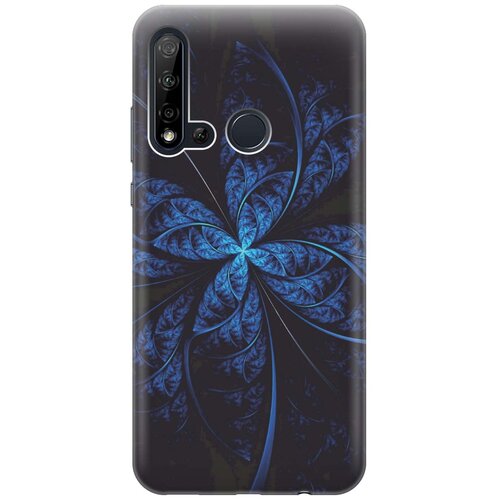 фото Re:paчехол - накладка artcolor для huawei nova 5i / p20 lite (2019) с принтом "темно-синяя абстракция"