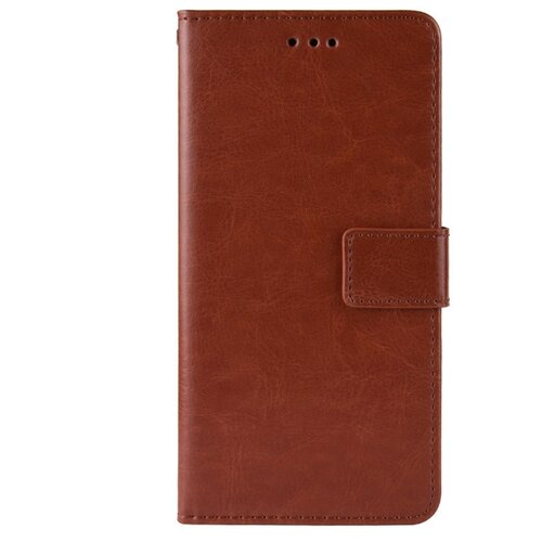 фото Чехол-книжка mypads для xiaomi redmi note 10 (2021) из качественной импортной кожи с подставкой застежкой и визитницей коричневый