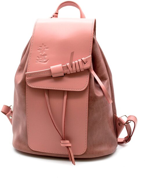 Рюкзак  бочонок , натуральная кожа, внутренний карман, розовый