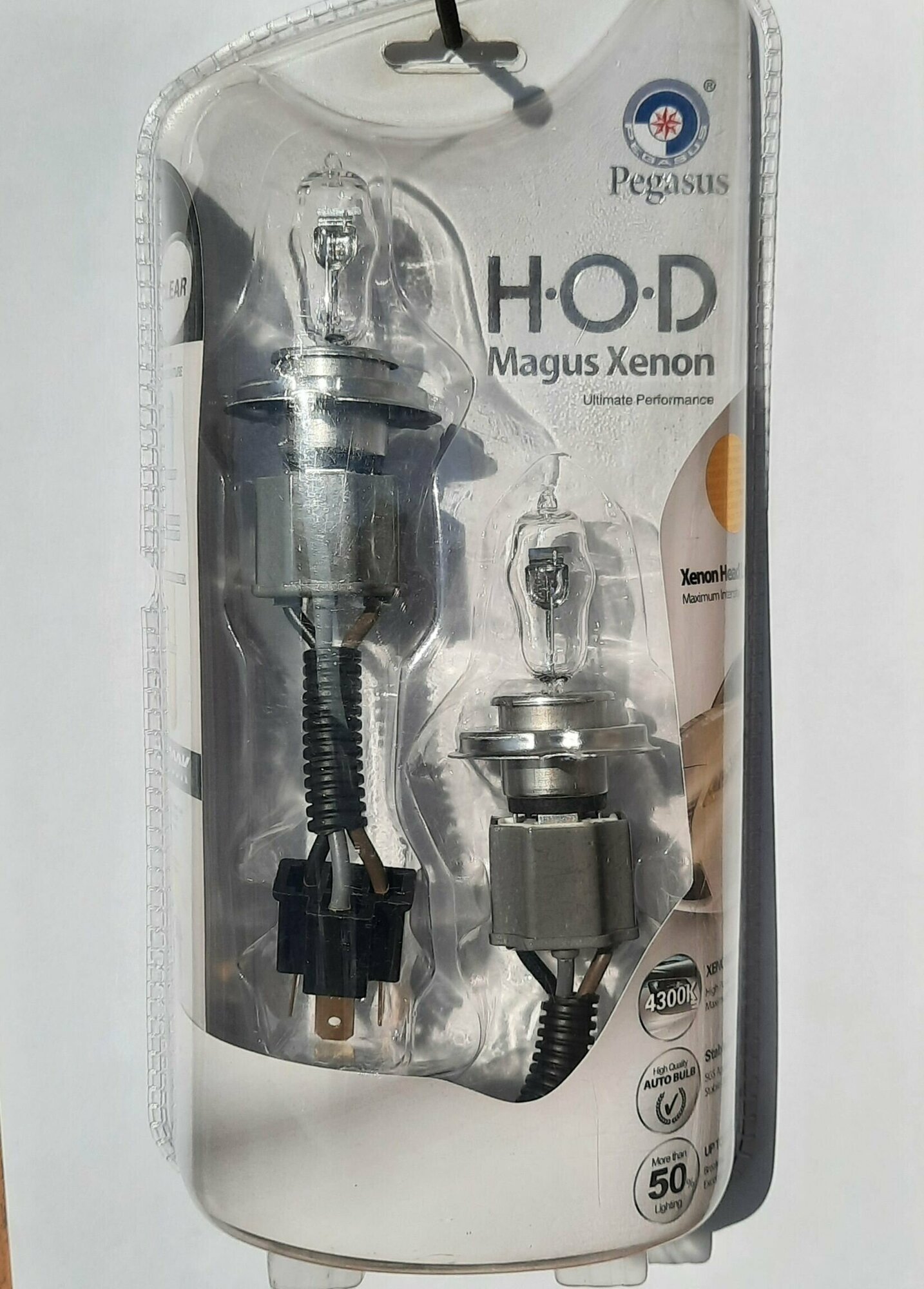 Лампа галогеновая HOD MAGUS XENON (clear-tech)газонаполненные H4 12V-55W (комплект 2шт)