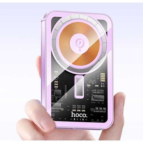 Магнитный Power Bank MagSafe с беспроводной зарядкой QC 30 Hoco Q14 5000mAh PD 20W сиреневый 259000₽