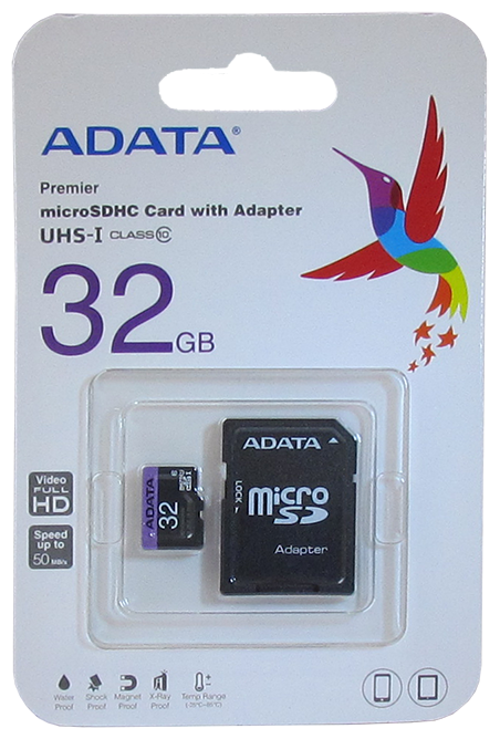 Карта памяти Adata Premier micro SDHC 32Gb Class 10 UHS-I U1 + ADP (40/15 Mb/s)